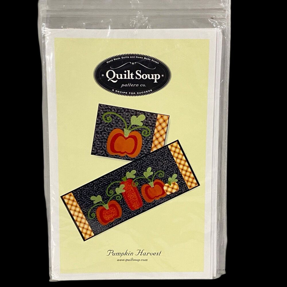 PUMPKIN HARVEST Quilt Soup Pattern Co Table Runner & Placemats THANKSGIVING New